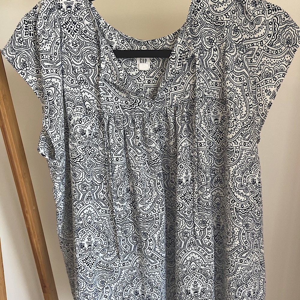 Navy and white GAP blouse